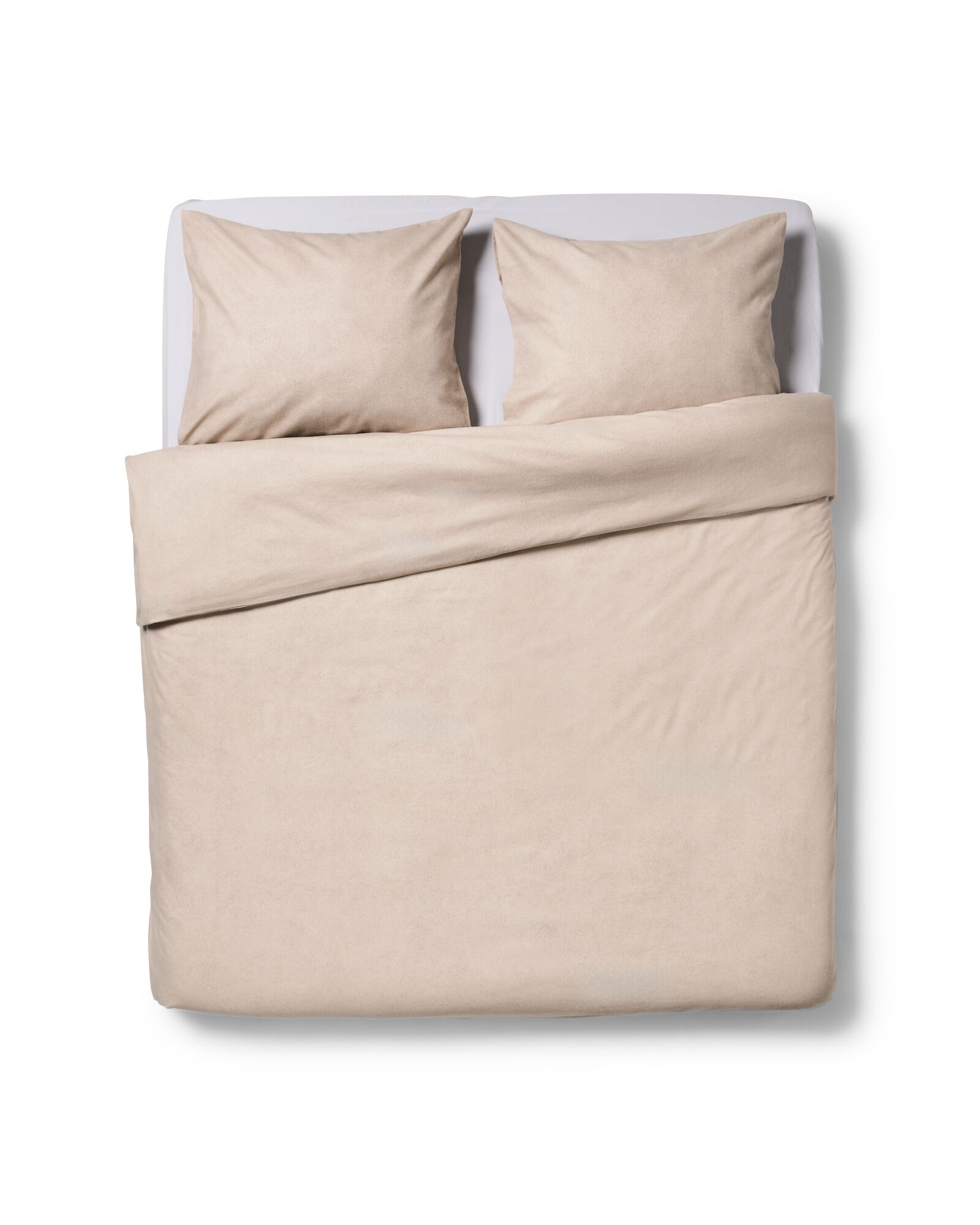 Bettbezug 200 &times; 200/220 cm, Flanell, greige meliert - 5720413 - HEMA