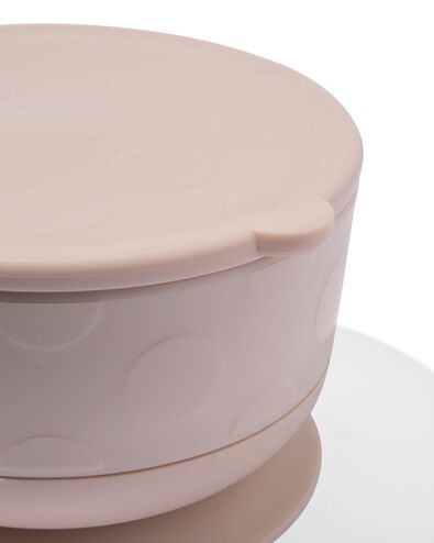 bol avec ventouse amovible et couvercle beige - 33502953 - HEMA