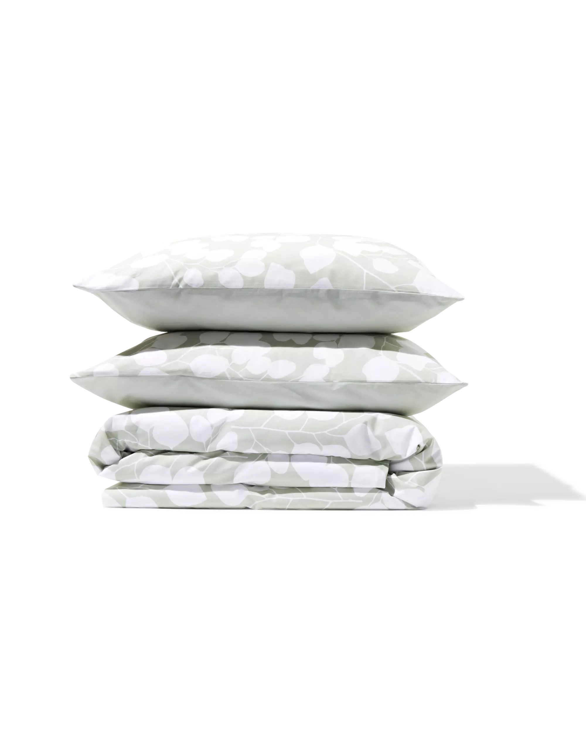 housse de couette 200x200/220cm en coton doux à motif feuilles vertes
