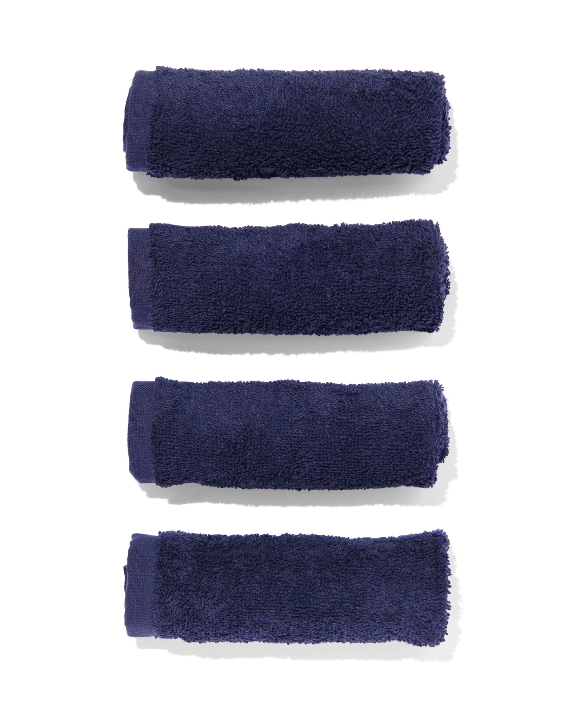 4 serviettes pour visage 30x30 bleu nuit - qualité épaisse