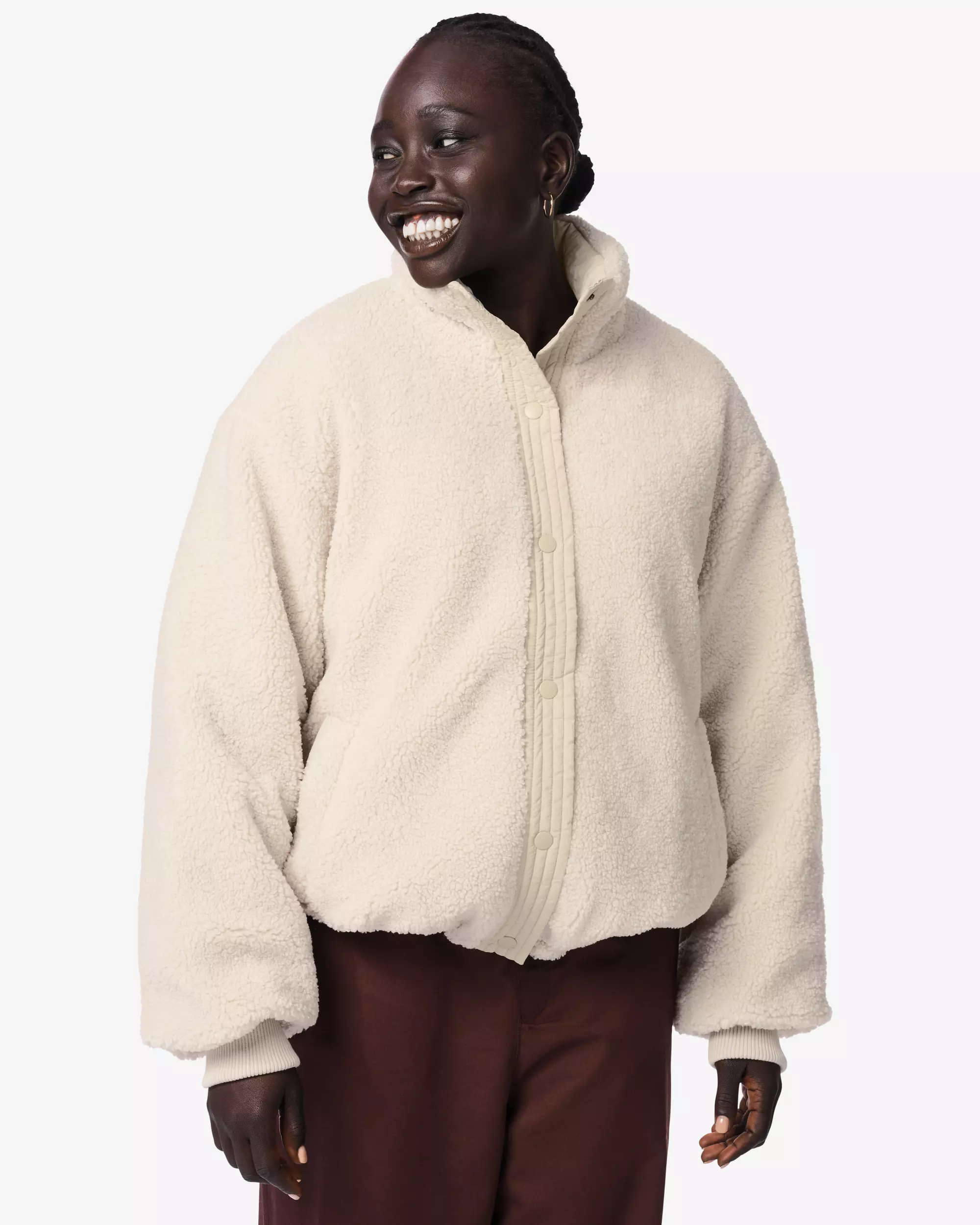 Wendbare Damenjacke aus Teddystoff 