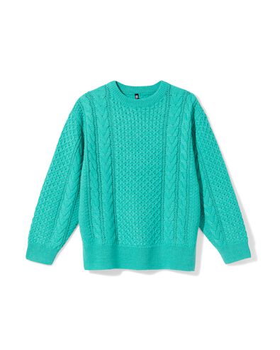 damestrui Zelda kabel grofgebreid acryl turquoise turquoise - 36214560TURQUOISE - HEMA