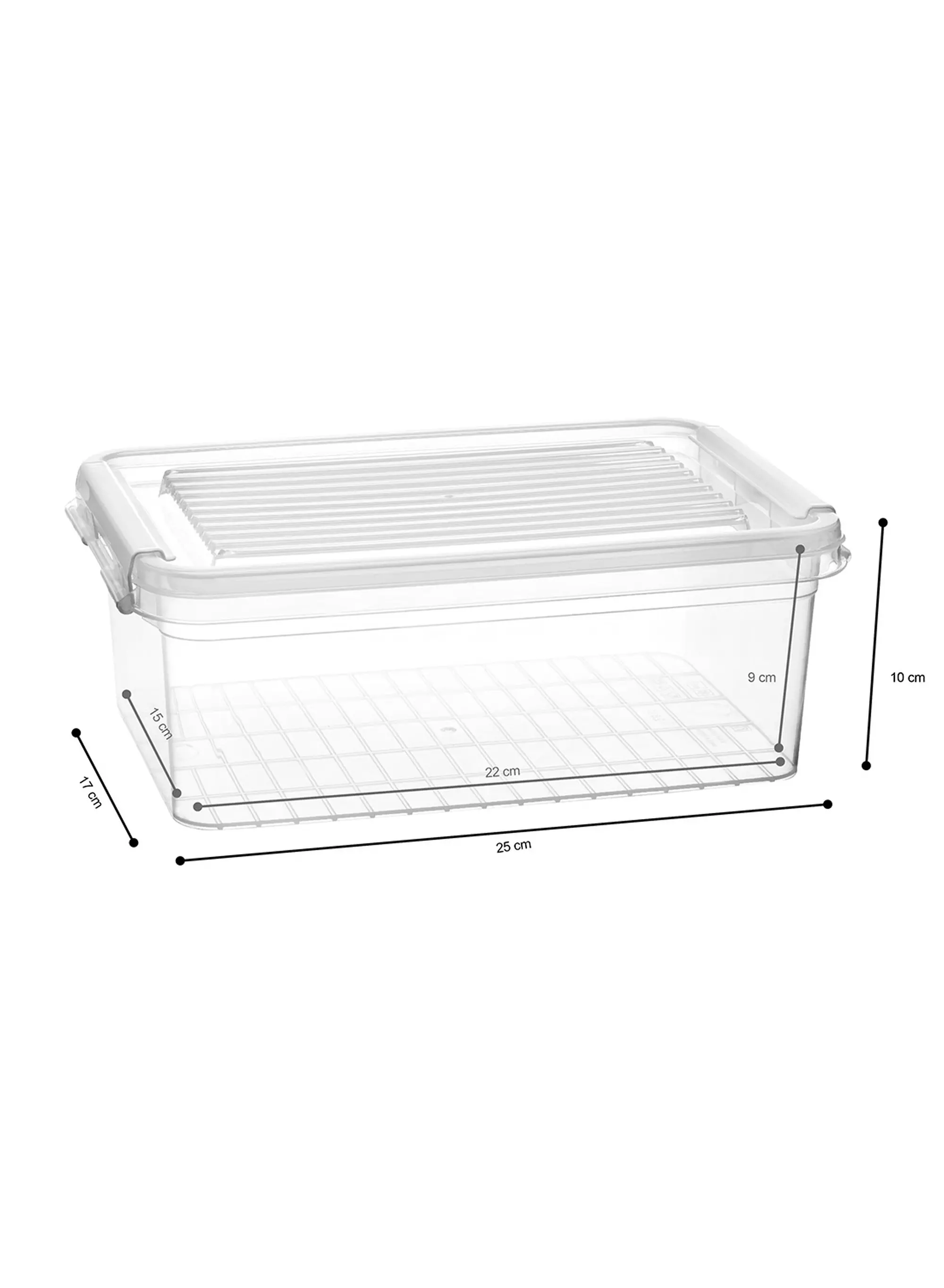 boîte de rangement avec couvercle 2.4L Dublin transparent 25x17x10