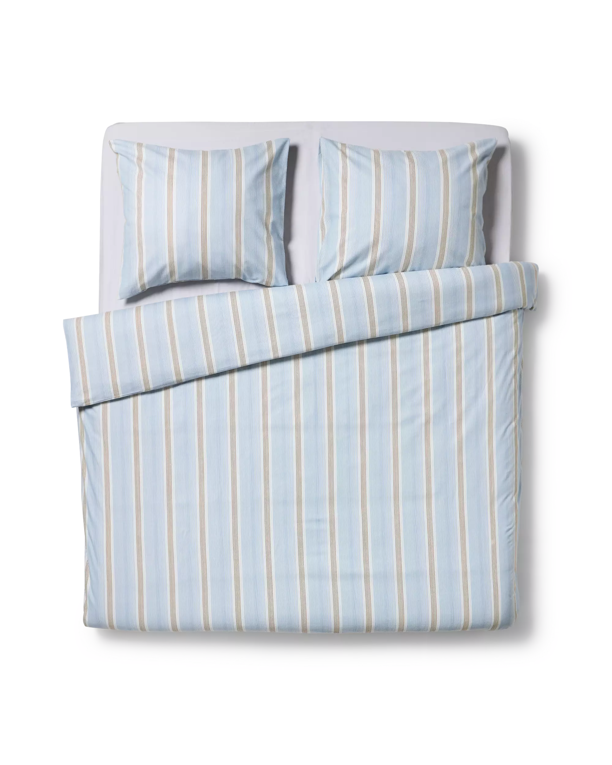 Bettbezug 200 × 200/220 cm, Flanell, gestreift, blau