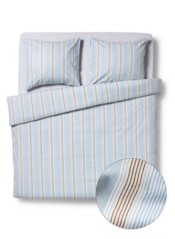 housse de couette 200x200/220cm flanelle &agrave; rayures bleu - 5720431 - HEMA