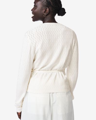 cardigan femme Fally ajour&eacute; blanc - 36251440WHITE - HEMA