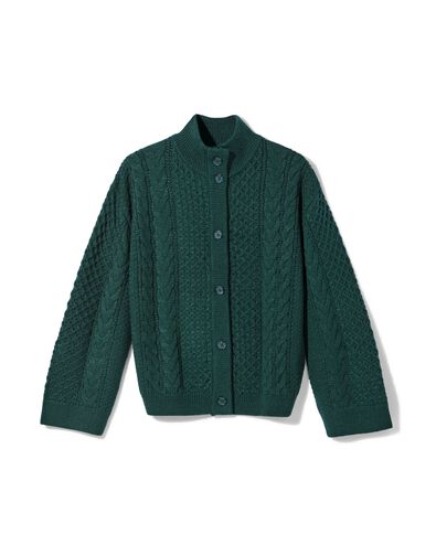 damesvest Zelda kabel grofgebreid zeegroen zeegroen - 36214580SEAGREEN - HEMA