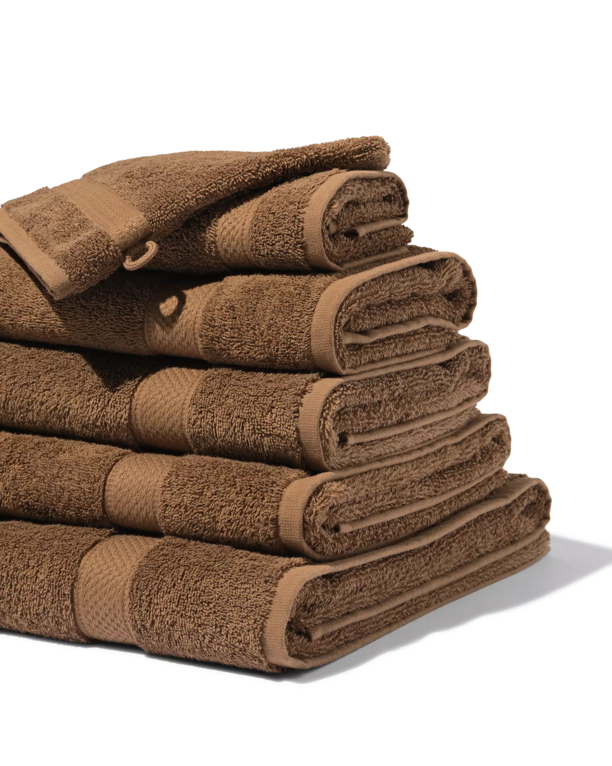 gant de toilette 16x21 cm qualité épaisse marron moyen