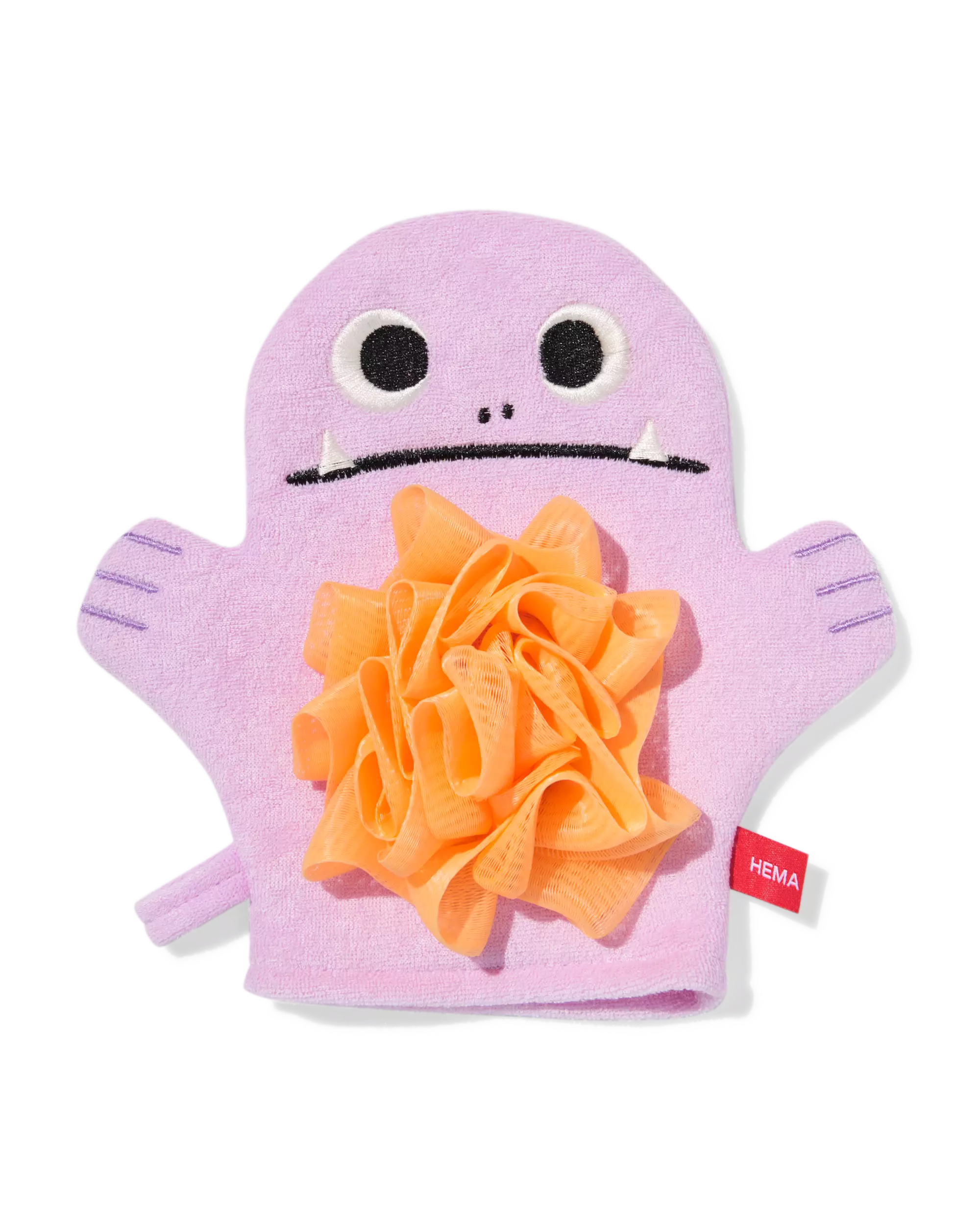 gant de toilette monstre lilas 