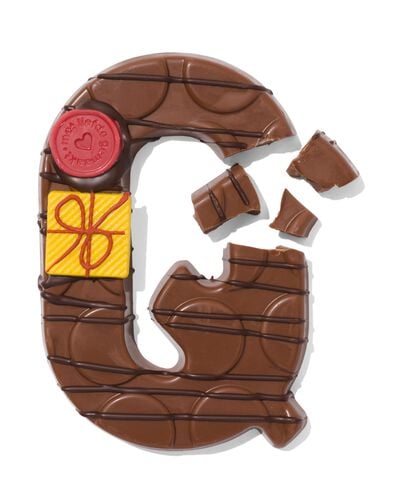 Lettre en chocolat d&eacute;cor&eacute;e &agrave; la main lait Q 180g Q lait - 24427417 - HEMA