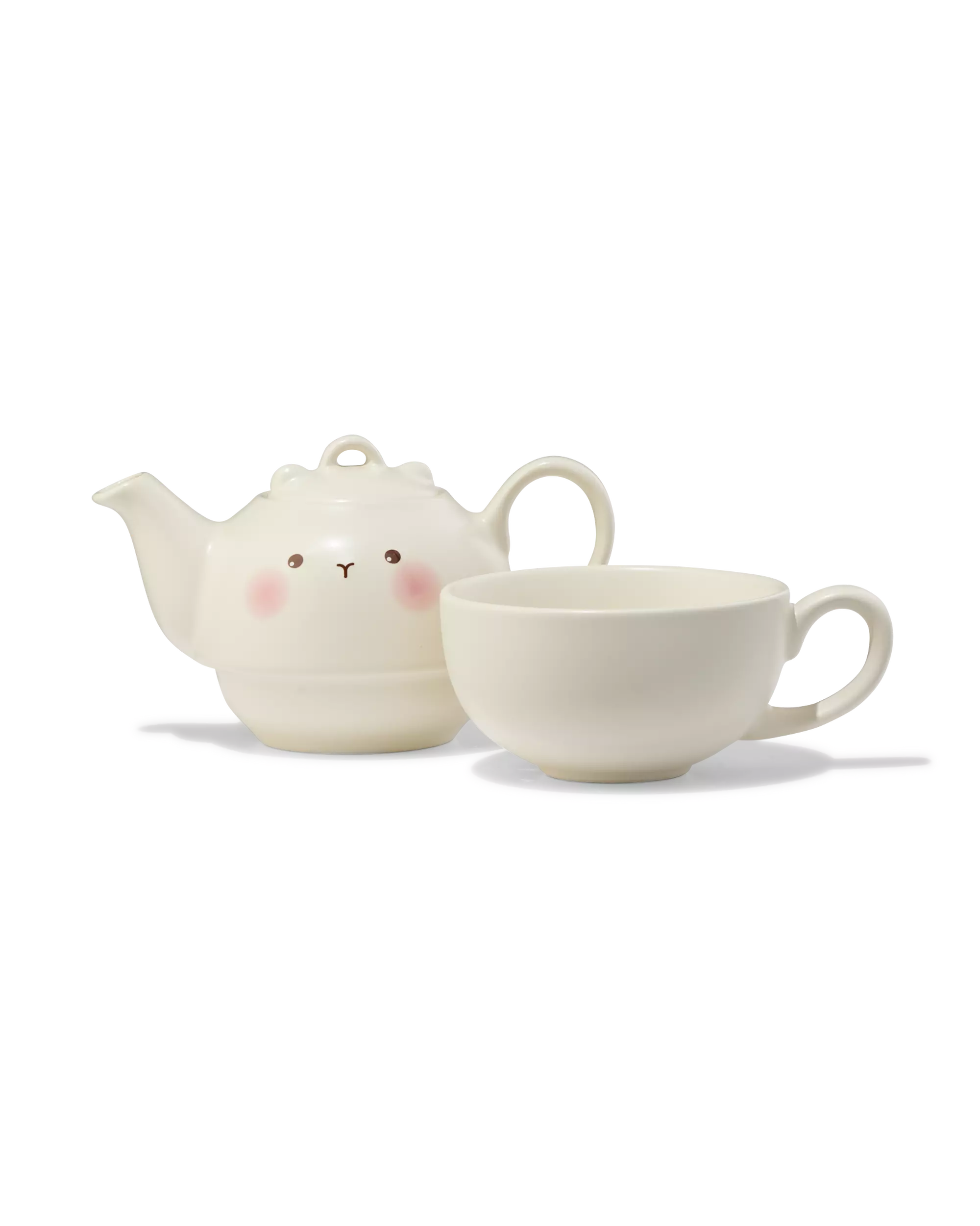 théière 300 ml avec tasse céramique visage 