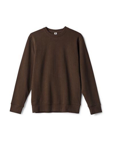 herentrui Daryl sweatstof donkerbruin donkerbruin - 2148190DARKBROWN - HEMA