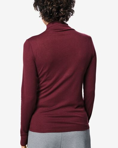 dames T-shirt Lora fijngebreid bordeauxrood bordeauxrood - 36214350BURGUNDYRED - HEMA