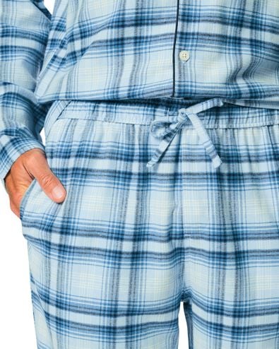 Herrenpyjama, kariert mittelblau mittelblau - 23634440MIDBLUE - HEMA