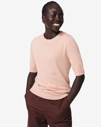 Damenpullover, strukturiert rosa rosa - 36212930PINK - HEMA