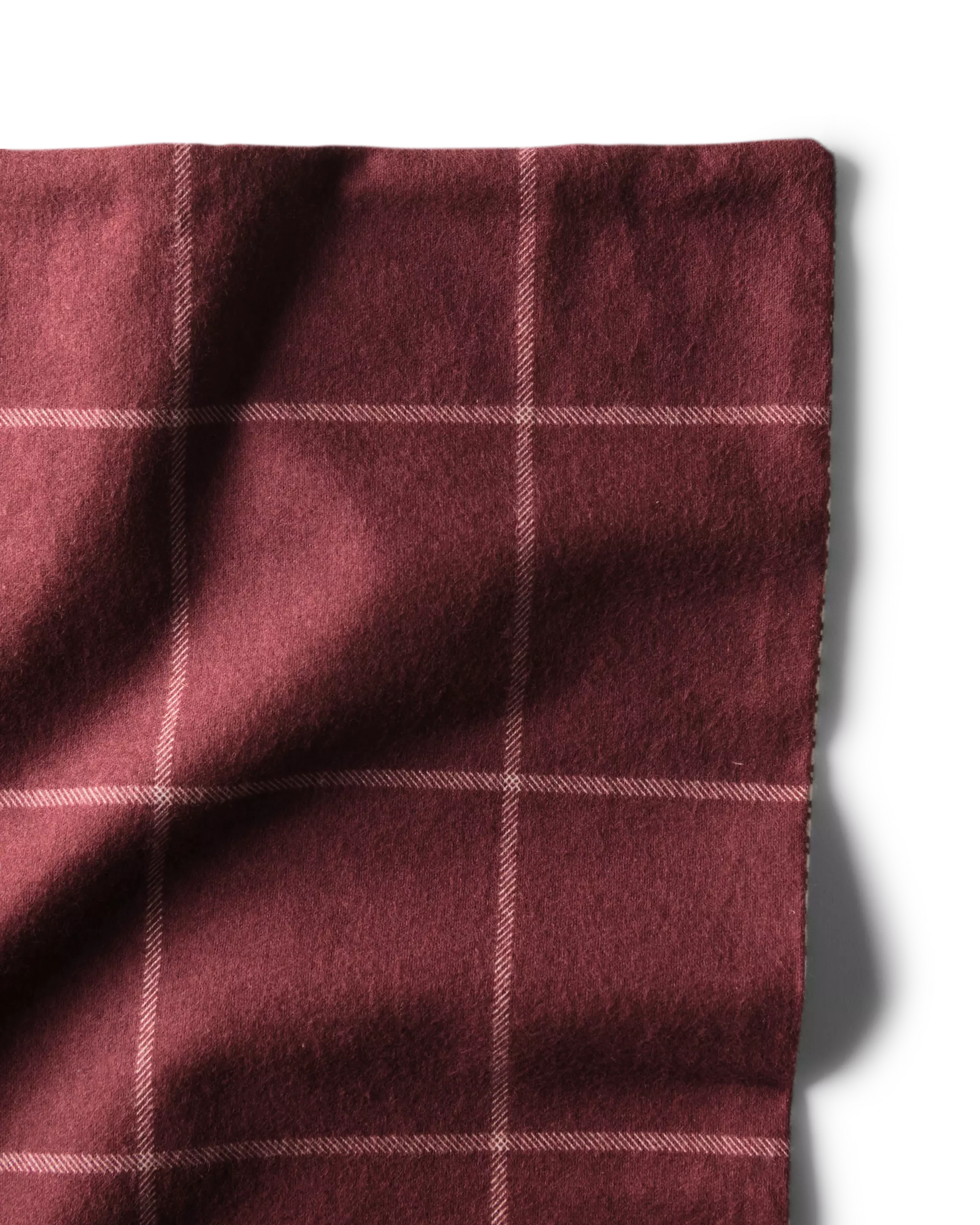 Bettbezug 200 × 200/220 cm, Flanell, kariert, weinrot