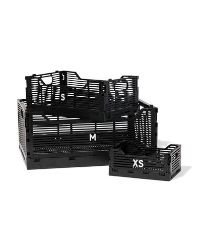 caisse pliable &agrave; lettres recycl&eacute;e noir noir - 39800028BLACK - HEMA