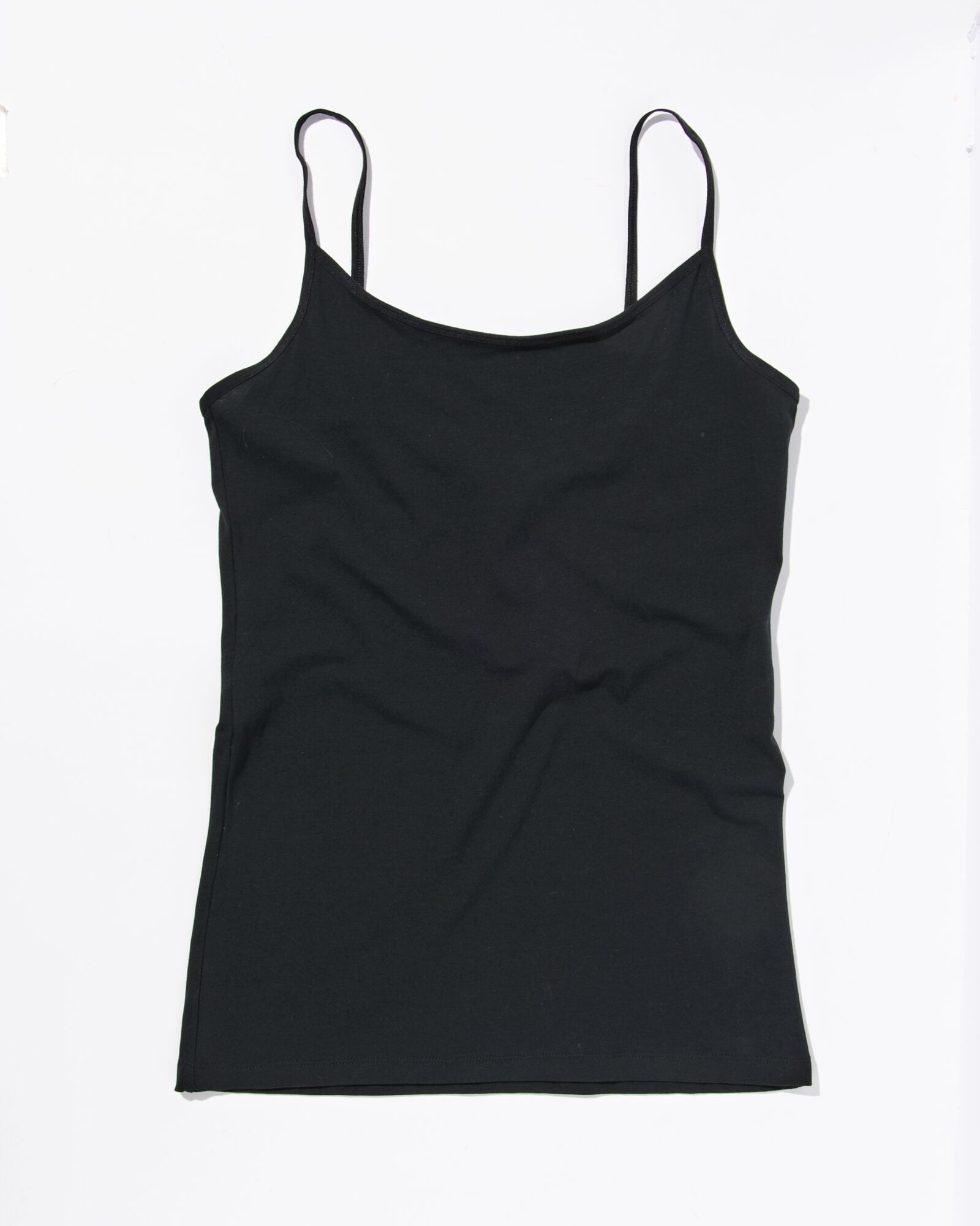 d&eacute;bardeur femme coton &agrave; bretelles spaghetti noir noir - 19666999BLACK - HEMA