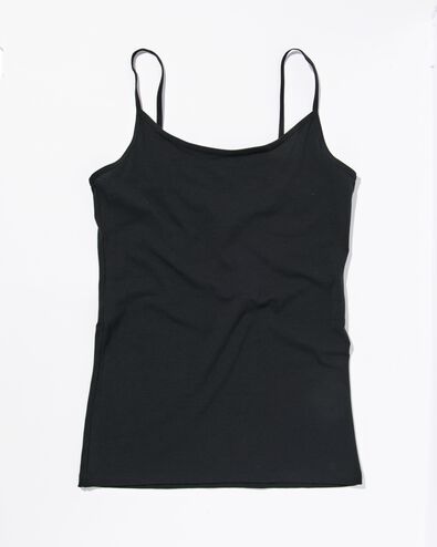d&eacute;bardeur femme coton &agrave; bretelles spaghetti noir noir - 19666999BLACK - HEMA