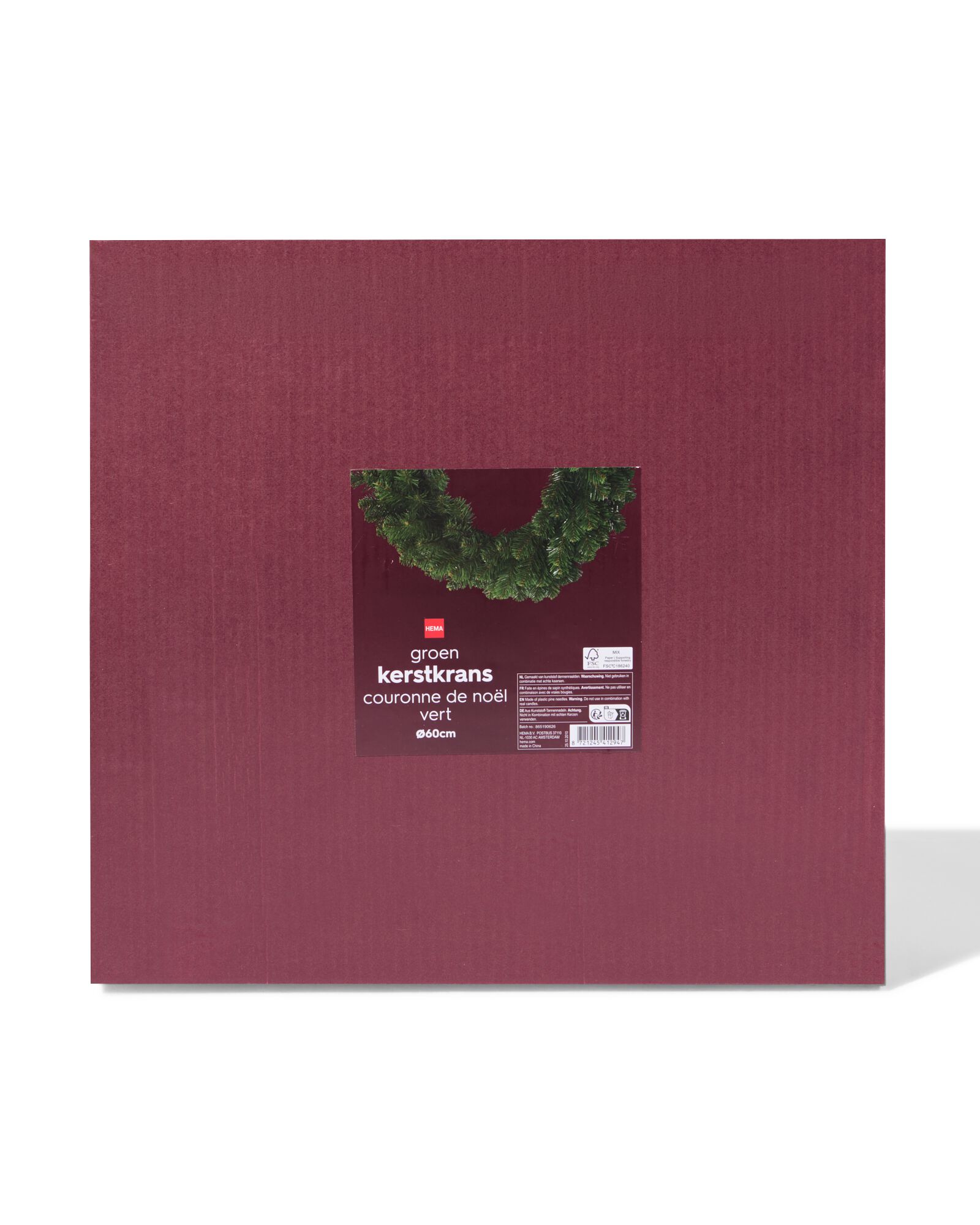kunstkerstkrans ⌀60cm - 25102010 - HEMA