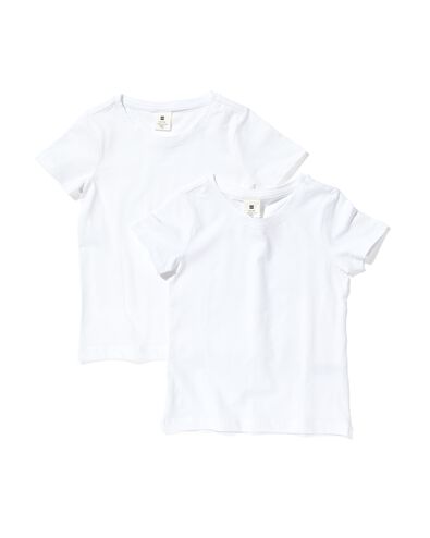 2 t-shirts enfant coton biologique blanc blanc - 30835729WHITE - HEMA