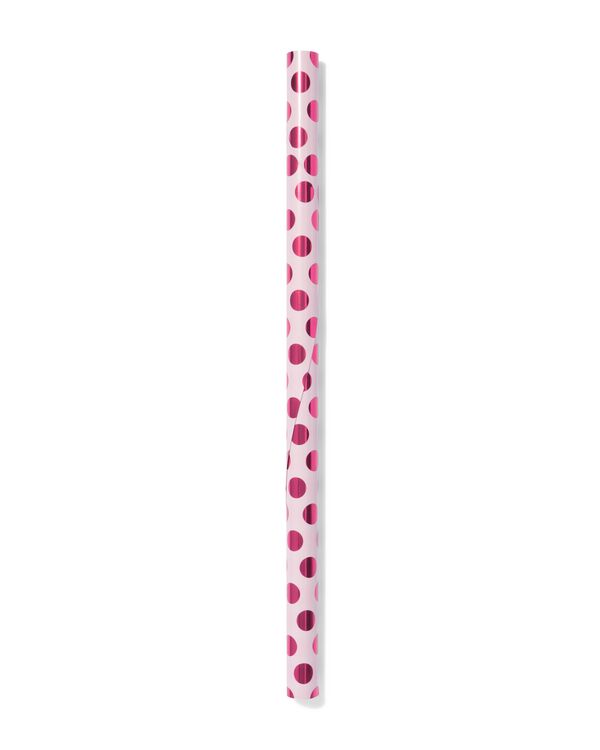 papier cadeau 200x70cm pois rose - 14701195 - HEMA