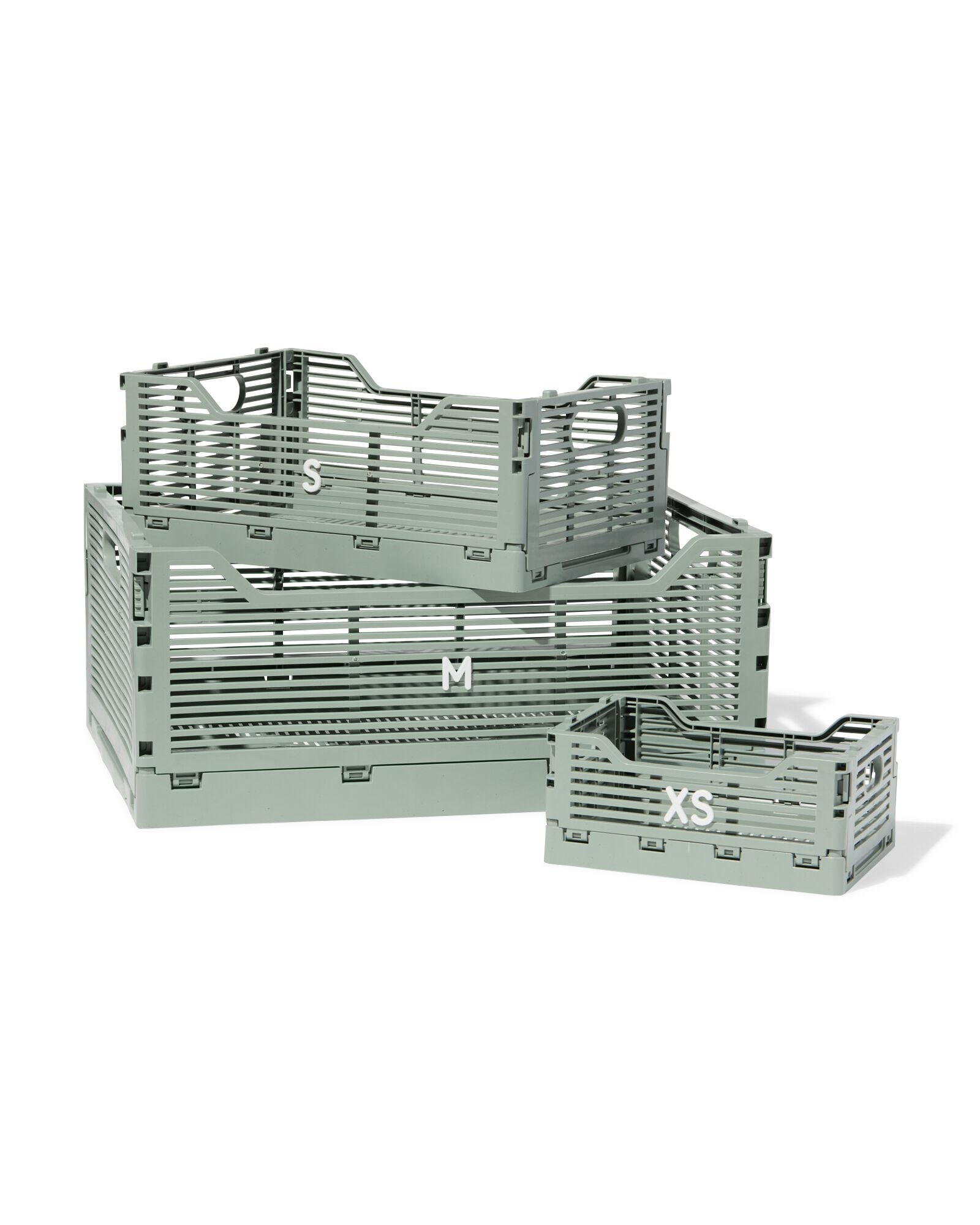 caisse pliante lettres recycl&eacute;e M vert menthe vert menthe M  30 x 40 x 17 - 39811078 - HEMA