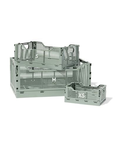 caisse pliante lettres recycl&eacute;e M vert menthe vert menthe M  30 x 40 x 17 - 39811078 - HEMA