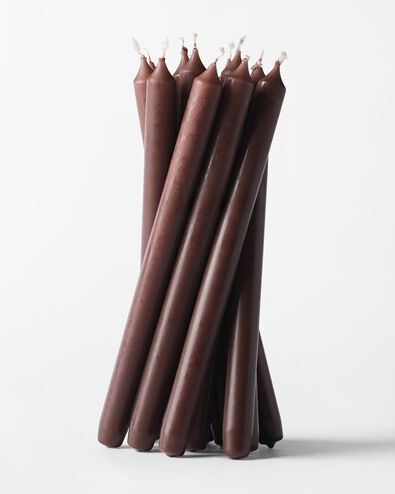 Lange Haushaltskerze, &Oslash; 2,2 &times; 29 cm, Dunkelbraun &ndash; 12 St&uuml;ck dunkelbraun 2,2 x 29 - 13504055 - HEMA