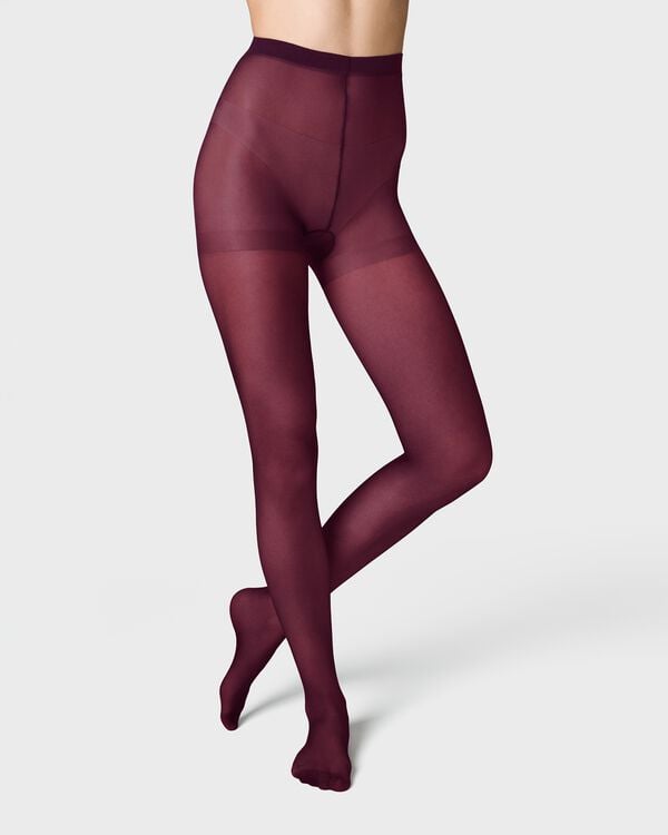 panty opaque temp tech 40 denier bordeauxrood bordeauxrood - 4040020BURGUNDYRED - HEMA