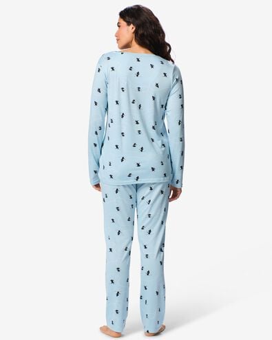 pyjama femme Takkie microfibre bross&eacute;e bleu clair bleu clair - 23401956LIGHTBLUE - HEMA