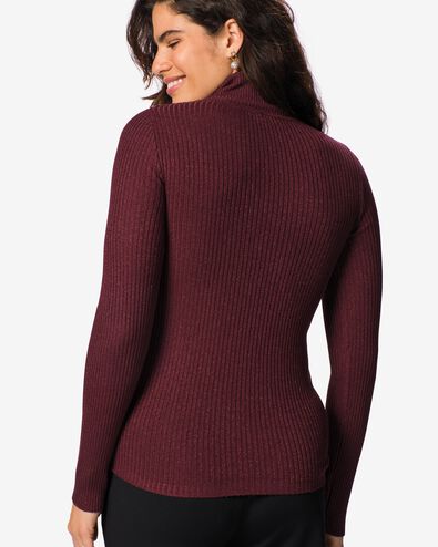damestrui Nova rib bordeauxrood bordeauxrood - 36215370BURGUNDYRED - HEMA