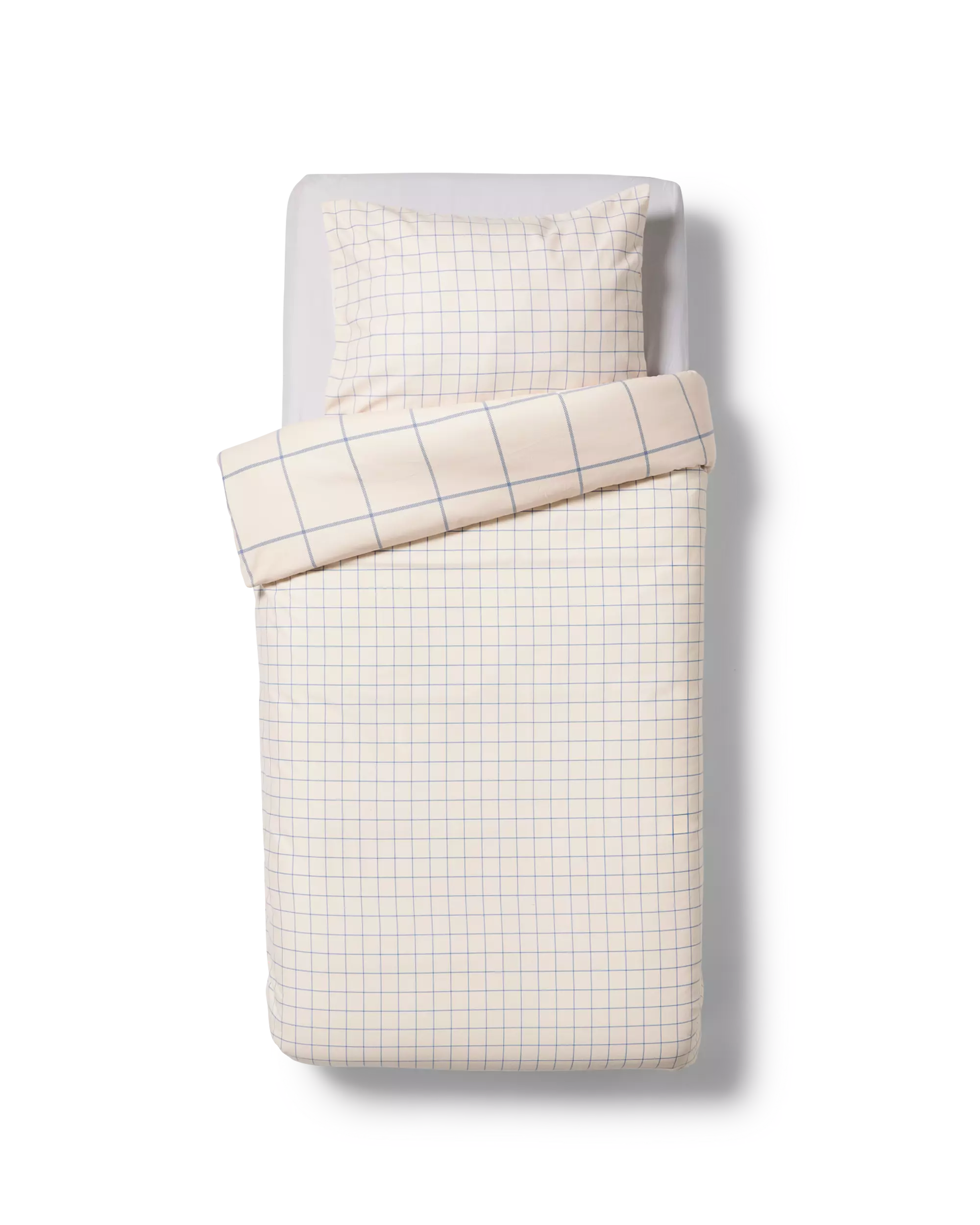 Bettbezug 140 × 200/220 cm, Flanell, kariert, blau