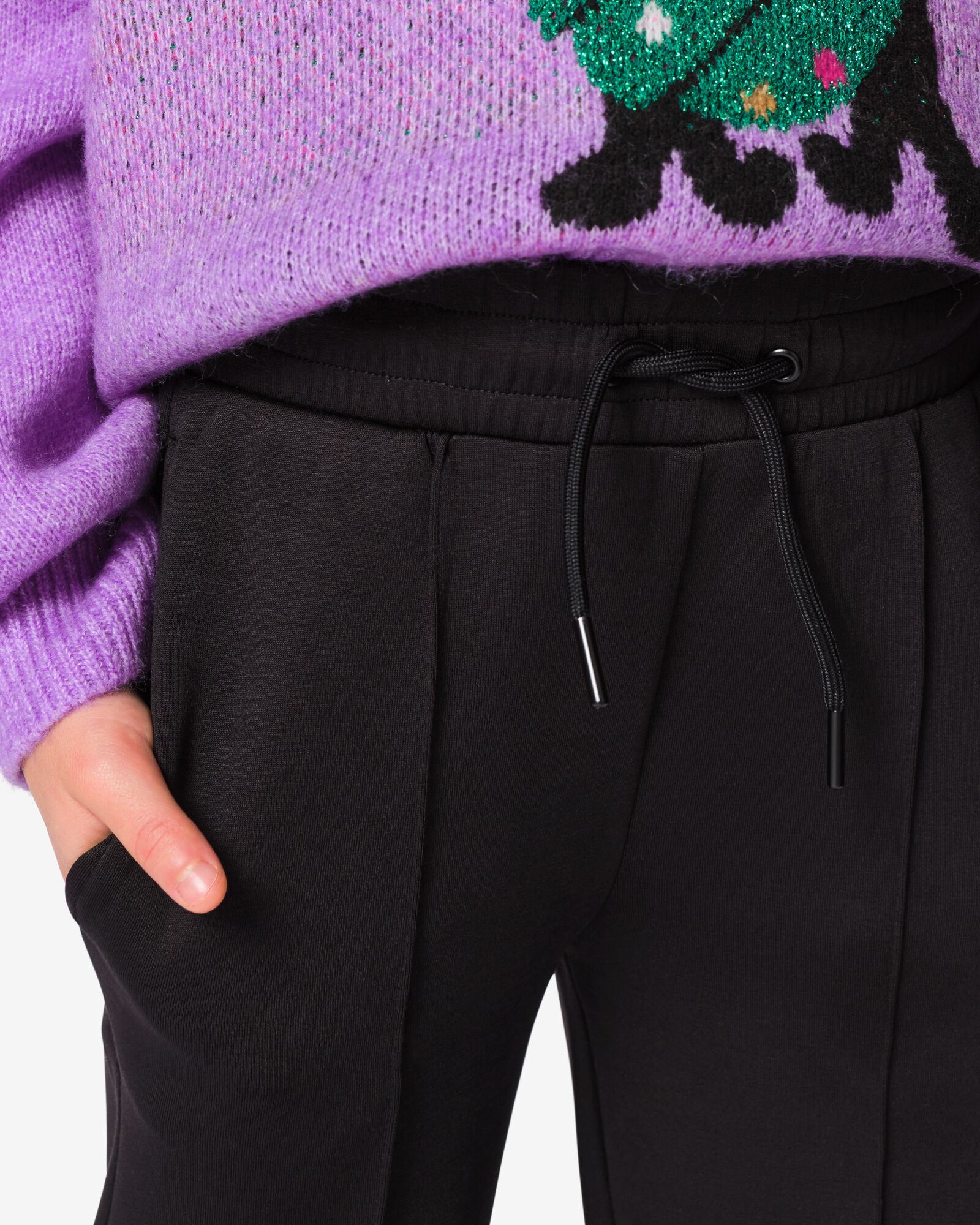 pantalons de surv&ecirc;tement enfant coupe large noir noir - 30808315BLACK - HEMA