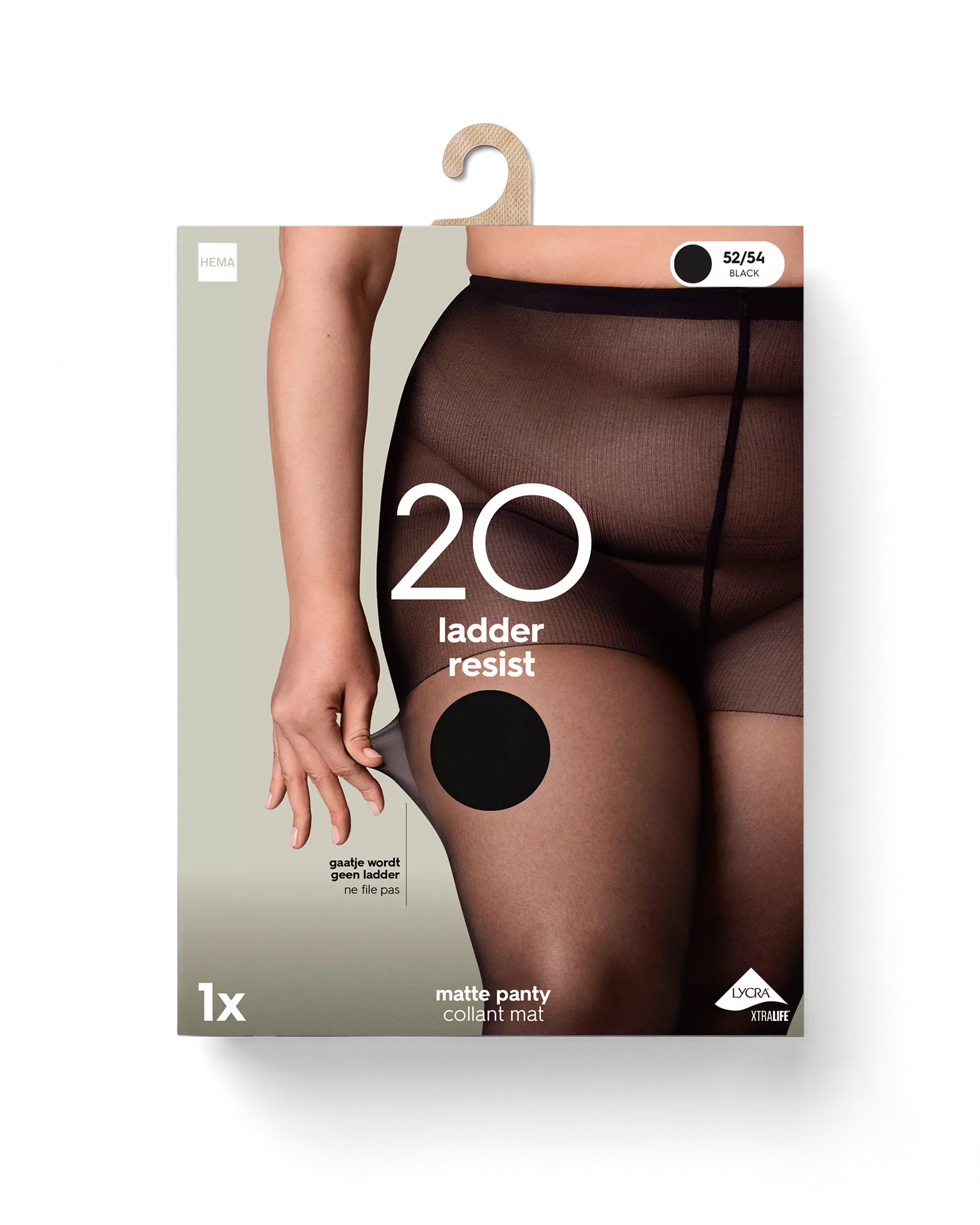 Laufmaschenfeste Strumpfhose, Curvy, 20 Denier, matt