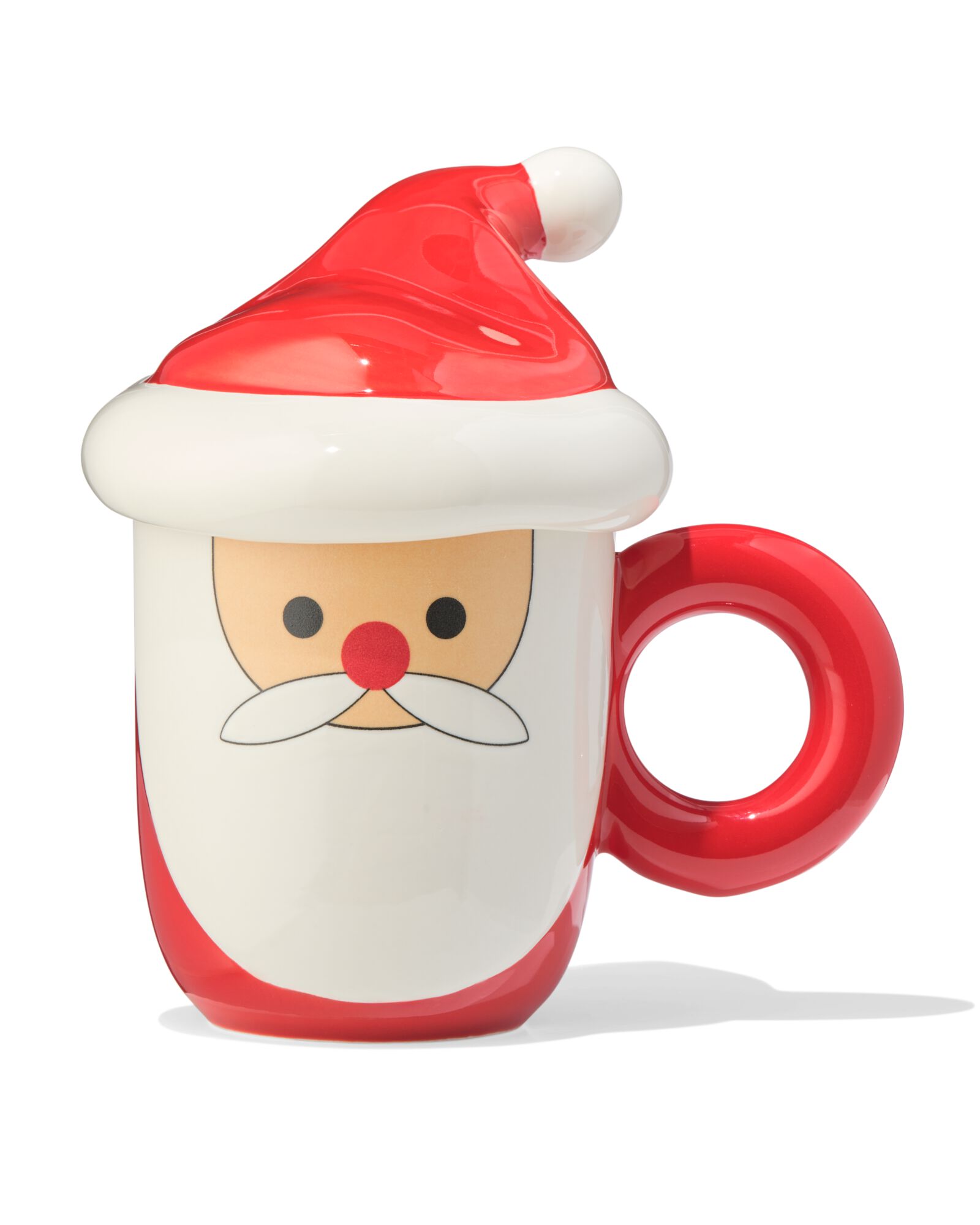 mug 14 x 16,5 cm c&eacute;ramique P&egrave;re No&euml;l avec couvercle - 41500200 - HEMA