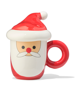 mug 14 x 16,5 cm céramique Père Noël avec couvercle