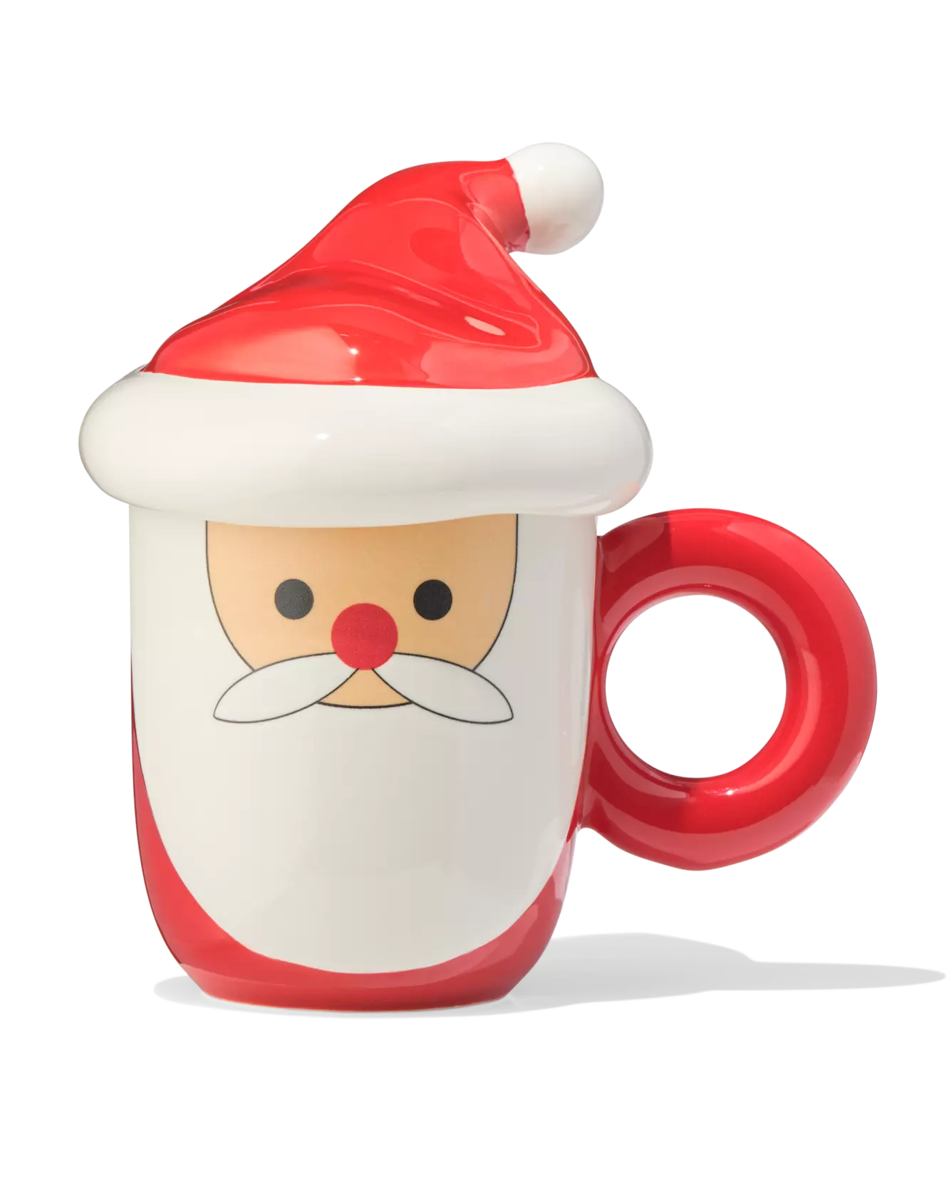 mug 14 x 16,5 cm céramique Père Noël avec couvercle