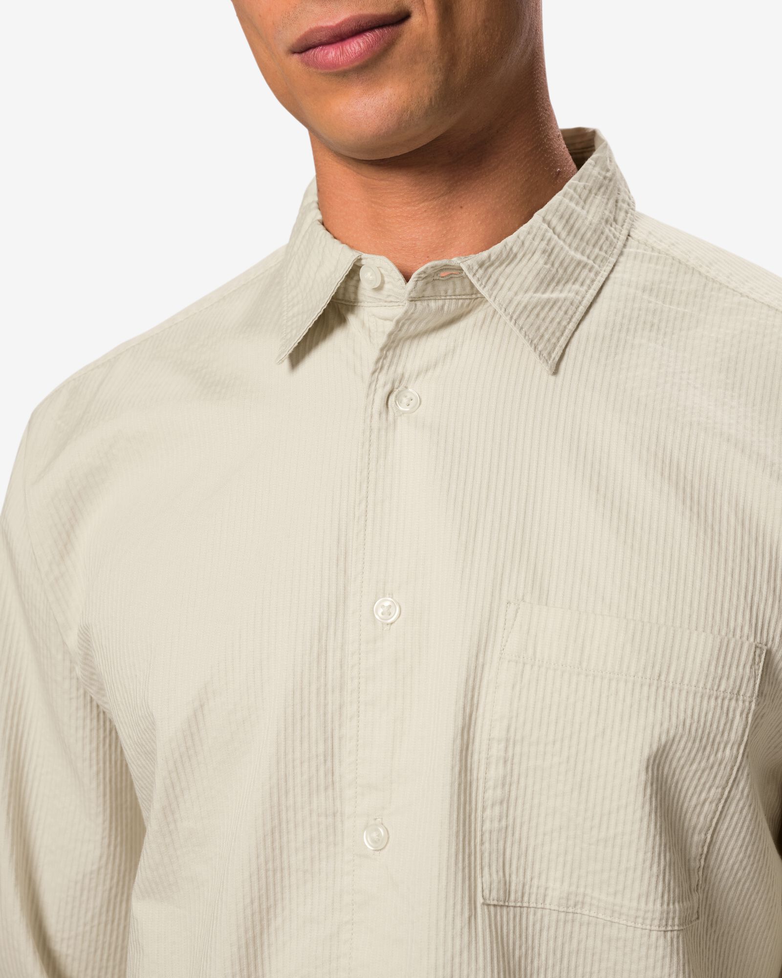 chemise homme Maurice seersucker blanc cass&eacute; blanc cass&eacute; - 2140220OFFWHITE - HEMA