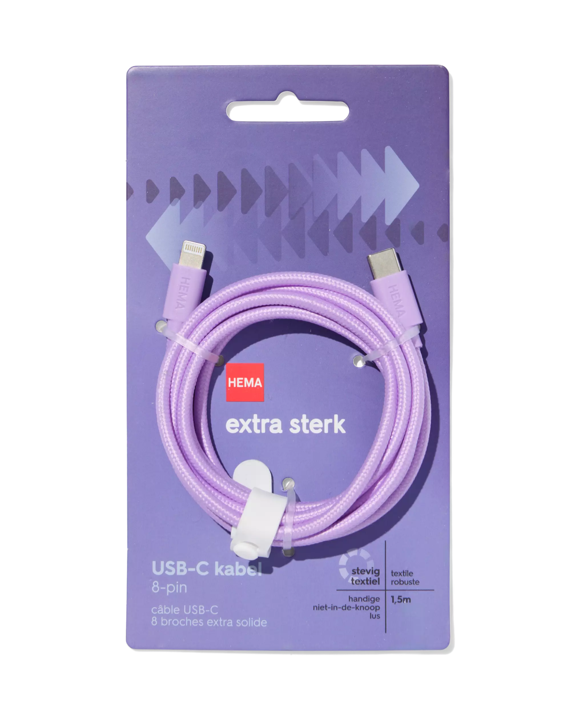 câble chargeur USB-C vers 8 broches 1,5m