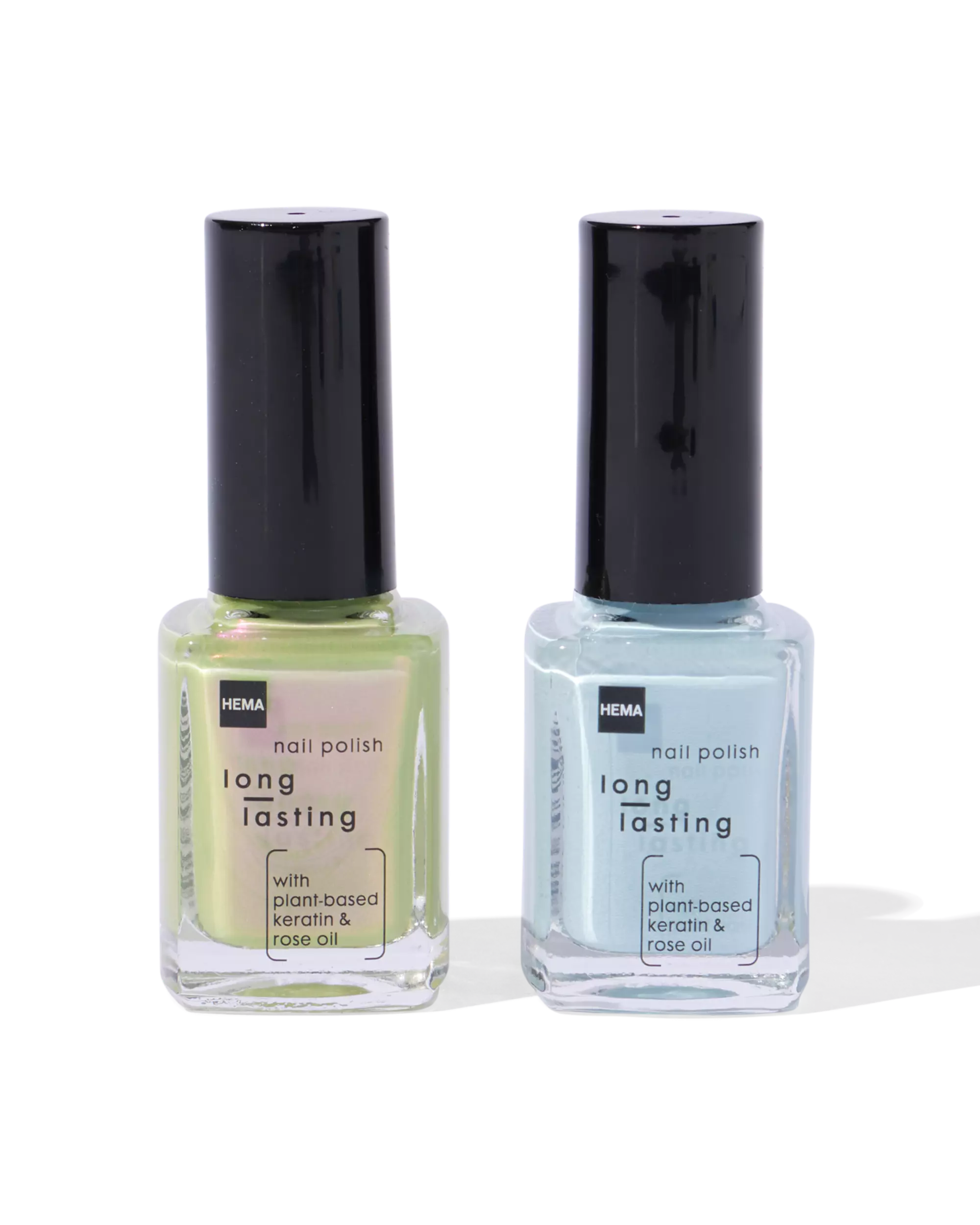 Langhaltender Nagellack im Set, Blau und Grün, 2-tlg.
