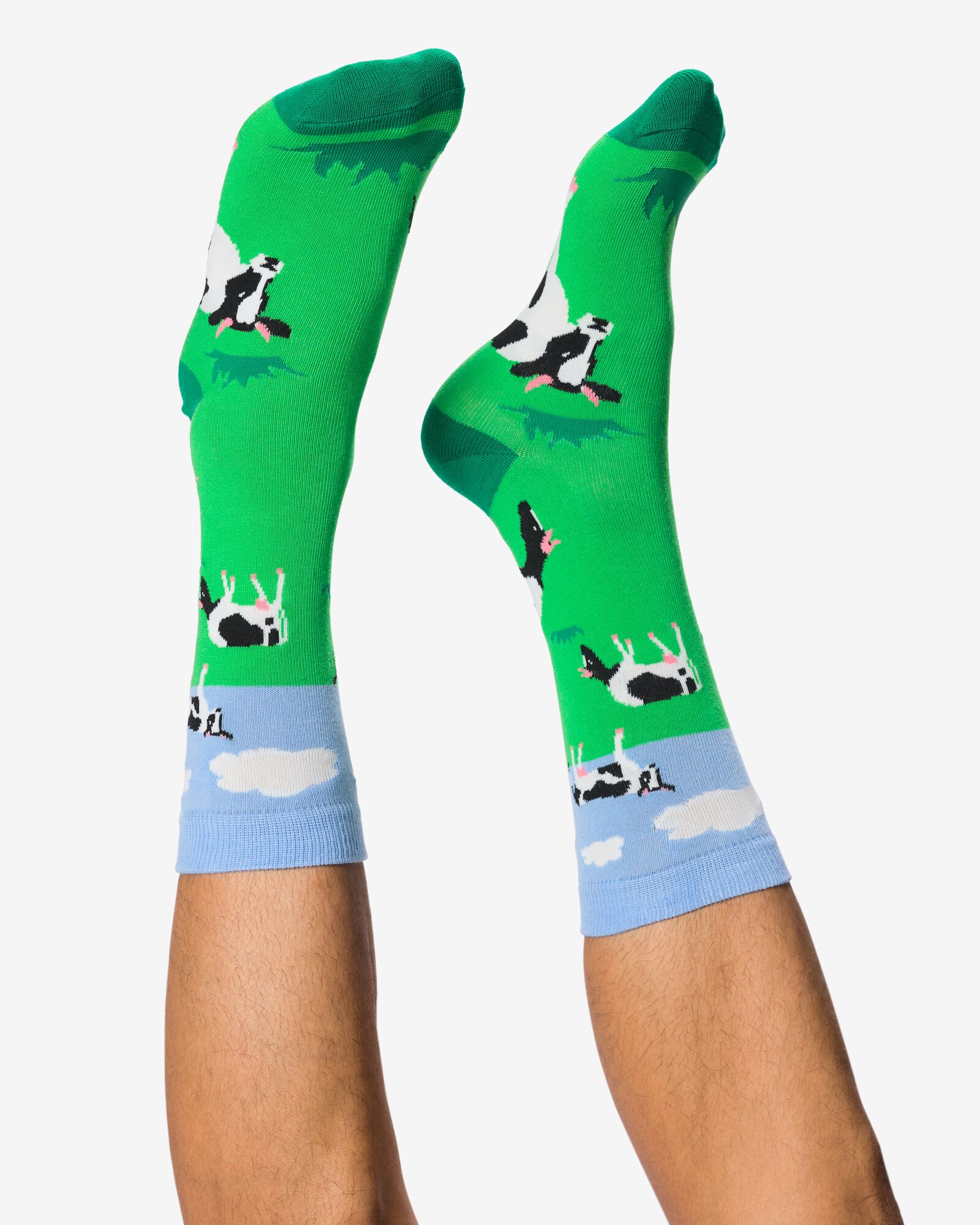 chaussettes pour adultes "hi there" vert vert - 4103490GREEN - HEMA