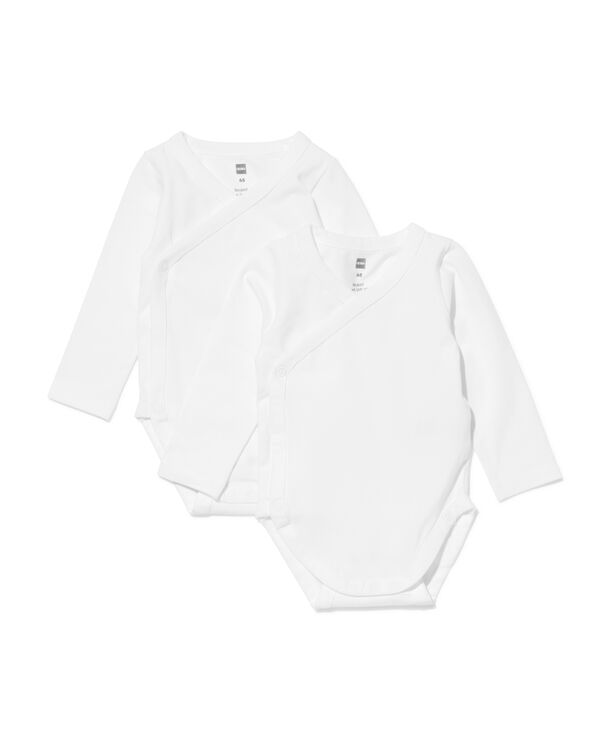 baby meegroei overslag body - 2 stuks wit wit - 33300570WHITE - HEMA