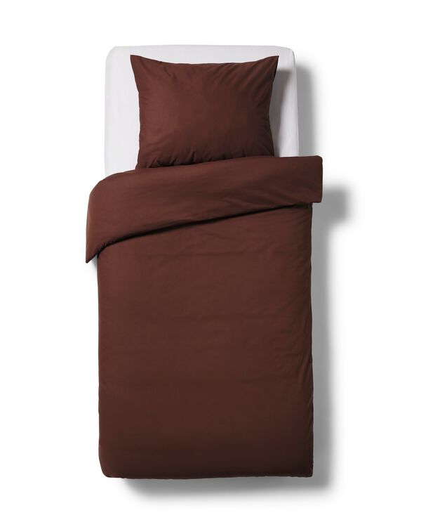 dekbedovertrek 140x200/220cm zacht katoen bruin - 5720403 - HEMA