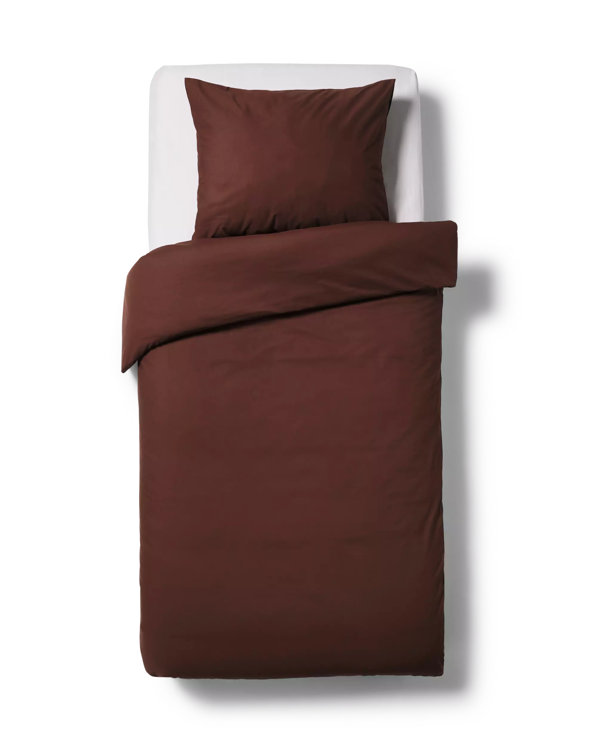 housse de couette 140x200/220cm coton doux marron