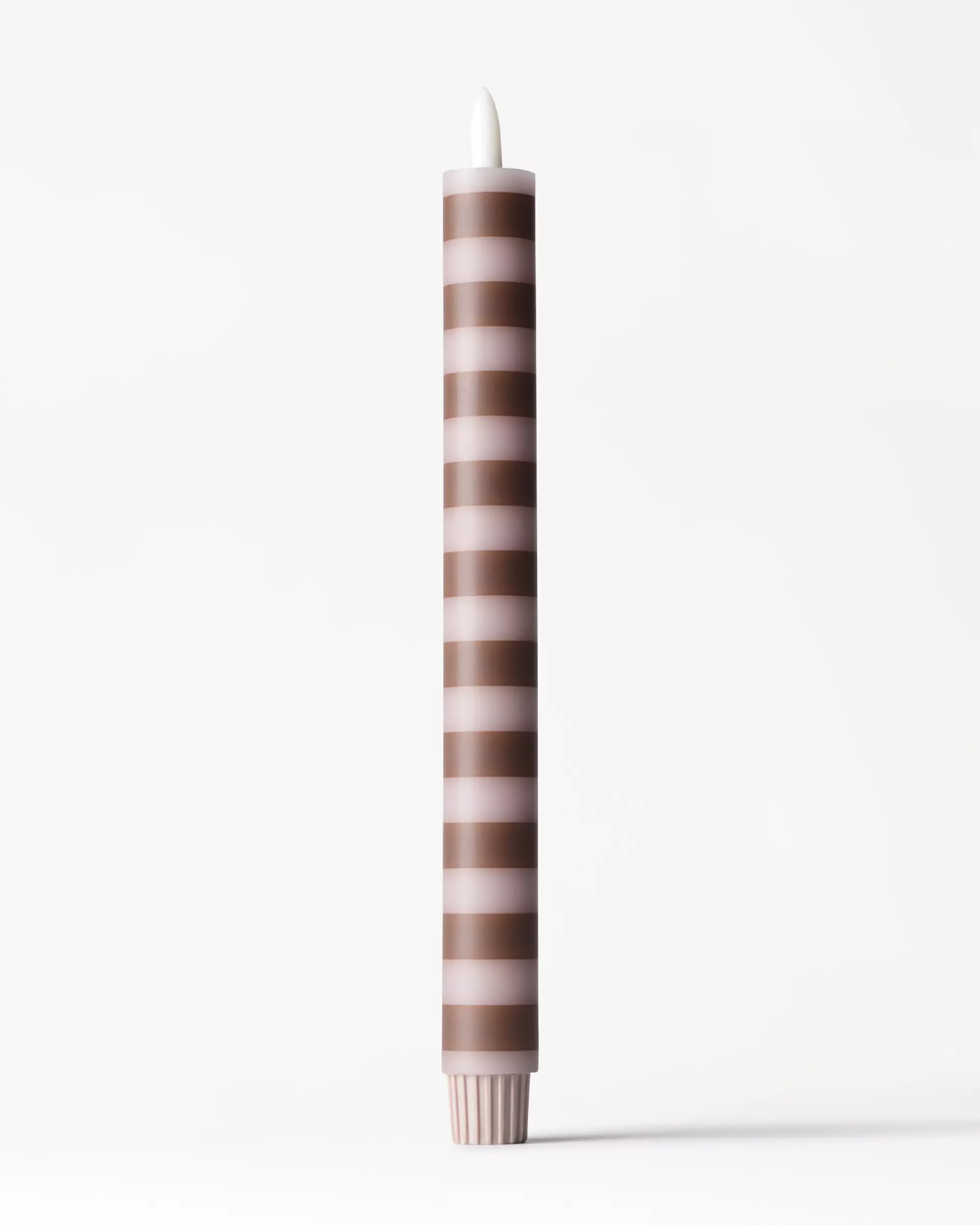 bougie longue led ⌀2,5 x 27,3 cm rayures marron-naturel