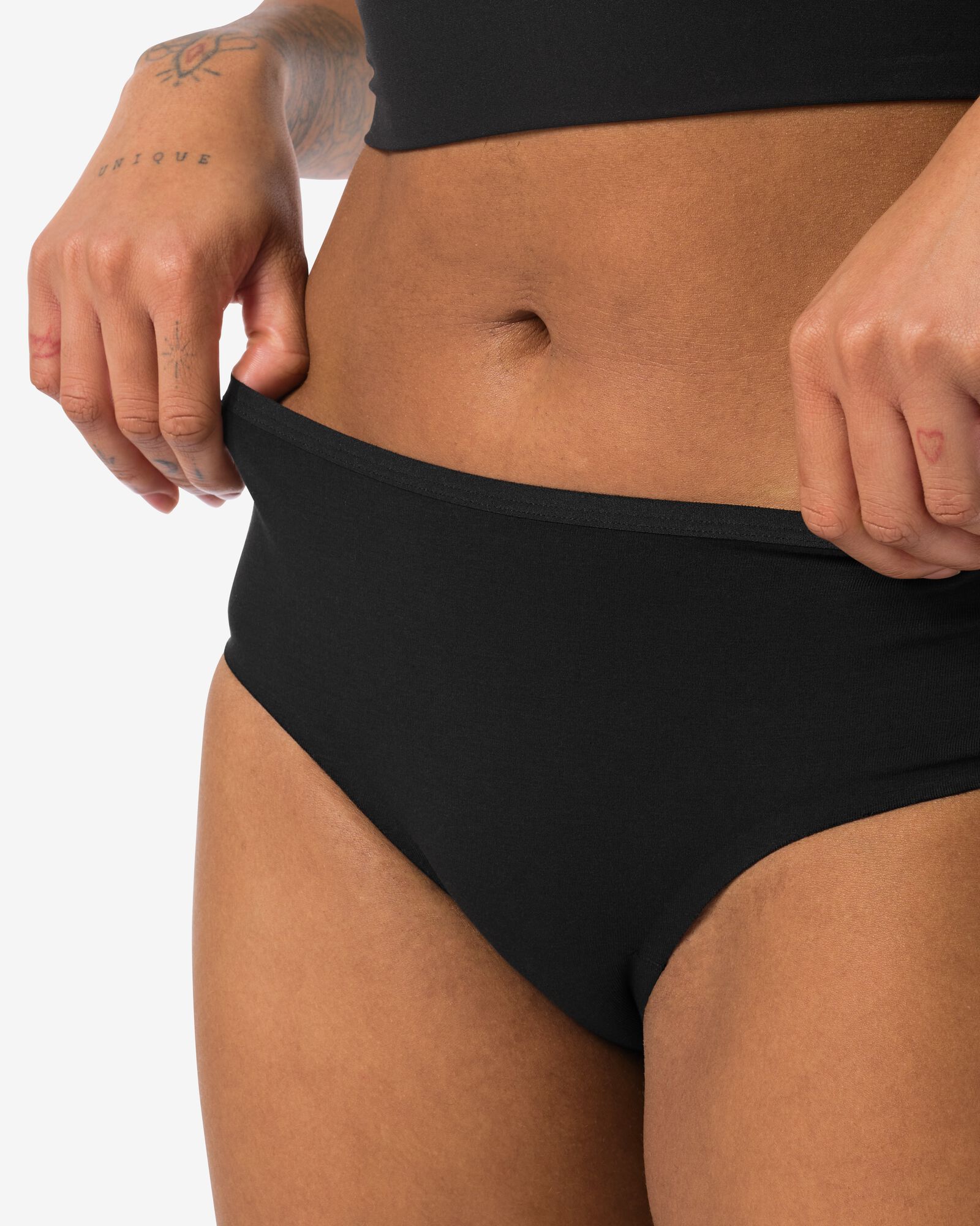 Damen-Hipster, Baumwolle, mit Spitze schwarz schwarz - 19642264BLACK - HEMA