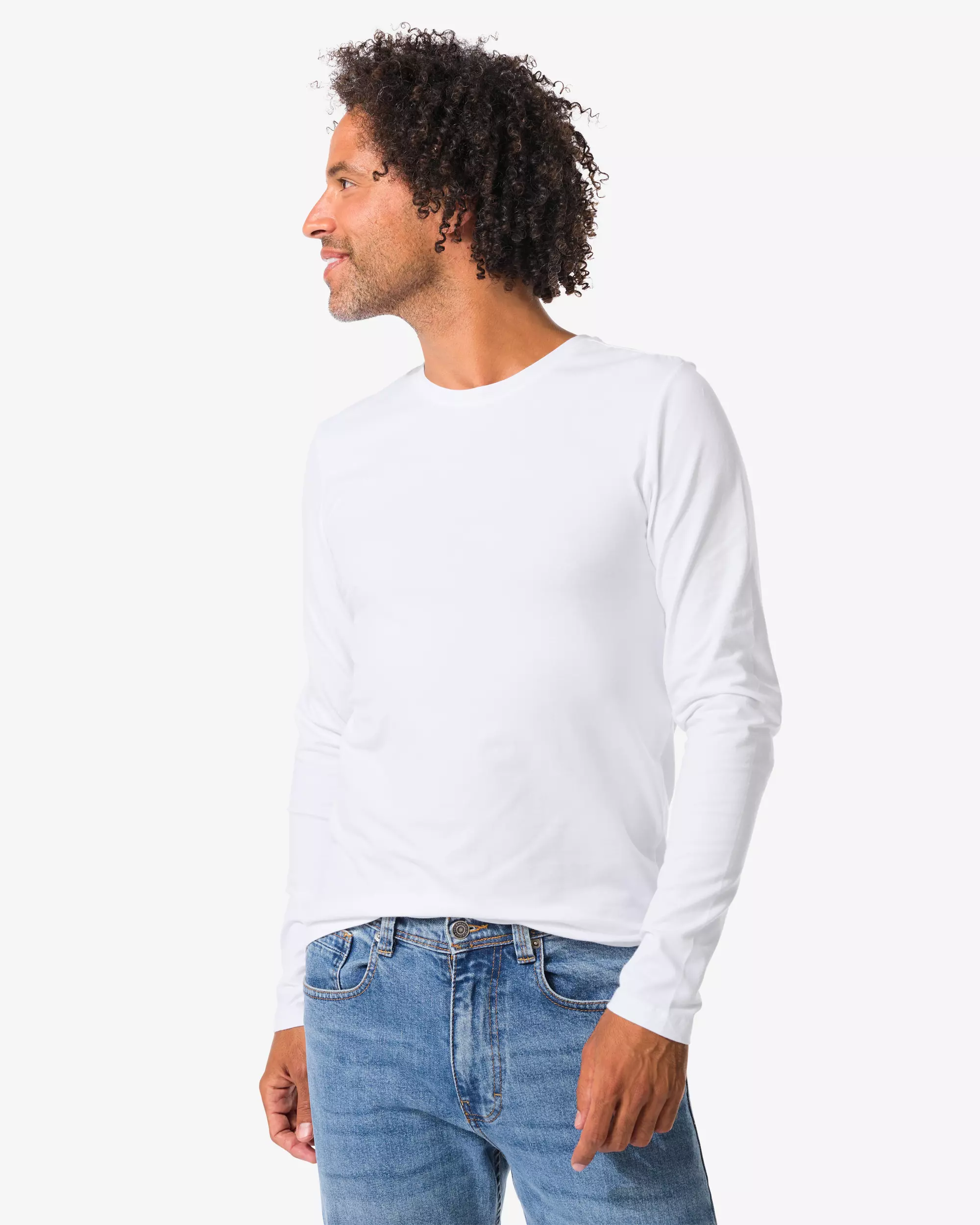Herren-T-Shirts, Langarmmodell, Slim Fit, O-Ausschnitt – 2 Stück