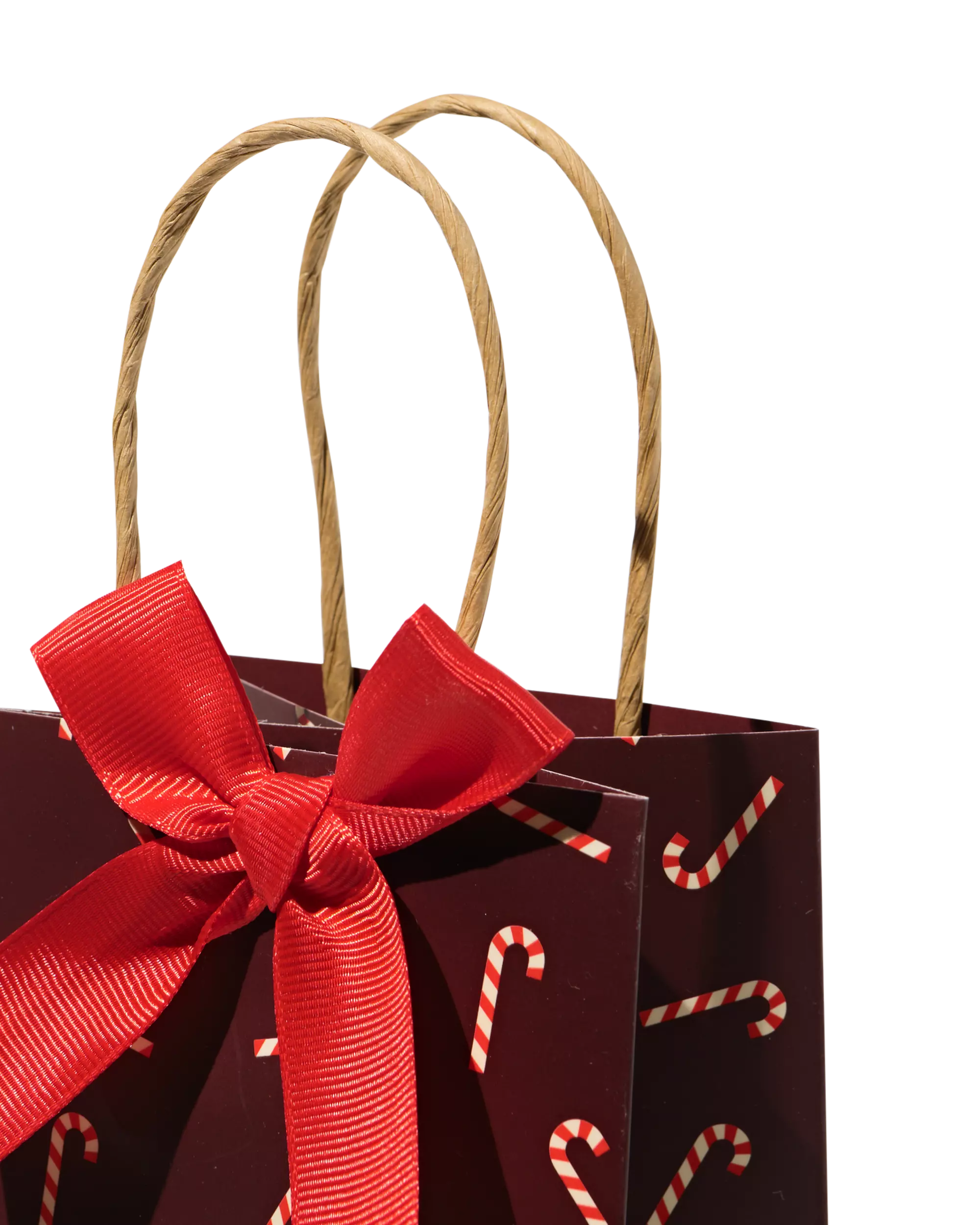 sac à vin 44,5x10,5cm canne de Noël