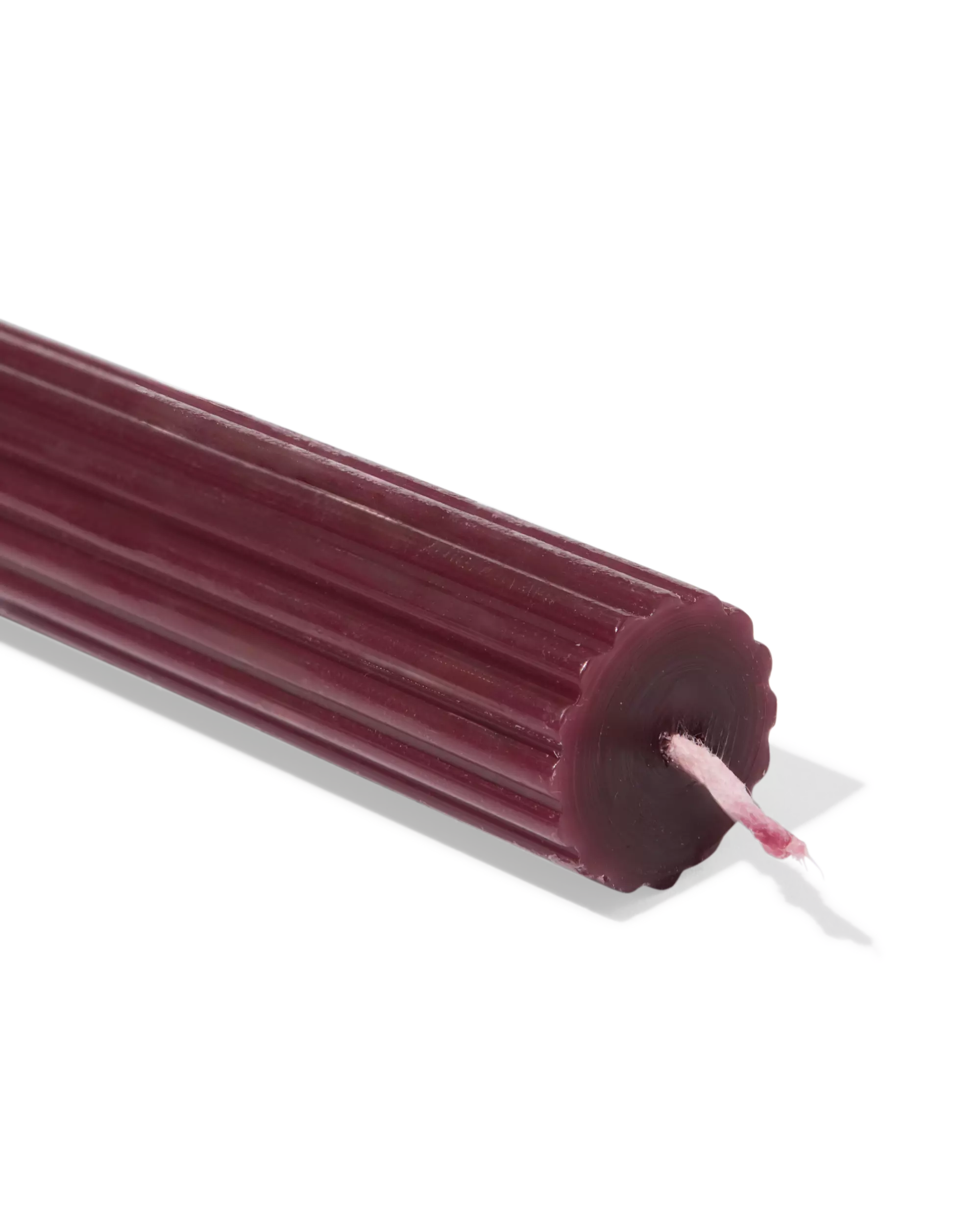 bougie longue Ø2,2x24cm relief aubergine